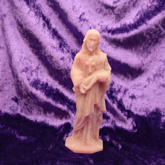 Jesus Pink Opal Carving